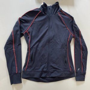 JOE FRESH Athletic Spandex Jacket ~ Dark Gray with Coral Piping ~ Size Small